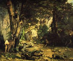 Gustave Courbet A Thicket of Deer at the Stream of Plaisir-Fontaine Sweden oil painting art